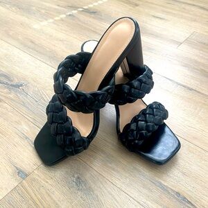 Women’s black woven heels